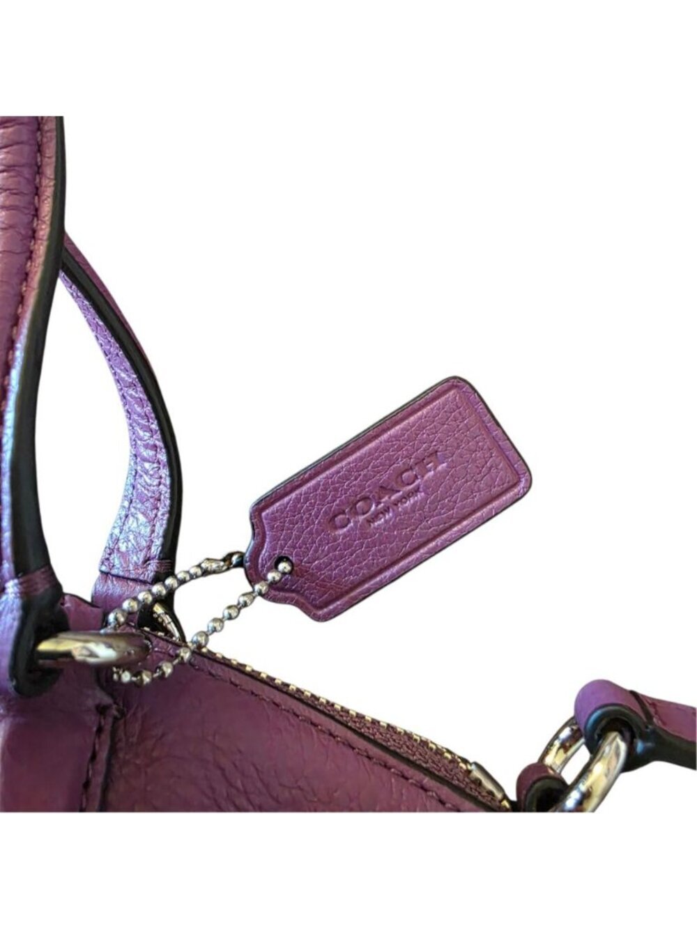 Coach Mini Kelsey Satchel Mauve Purple Pebbled Leather Crossbody Bag F57563 NWT - Picture 10 of 16